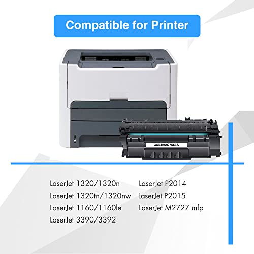 TRUE IMAGE 49A 1320 Toner Cartridge Black 1-Pack Compatible Replacement for HP 49A Q5949A 53A Q7553A 49X Q5949X for HP Laserjet 1320 Toner Cartridge 1320n 3390 1160 1320tn 1320nw 3392 P2015 P2015dn Printer Ink - Image 3