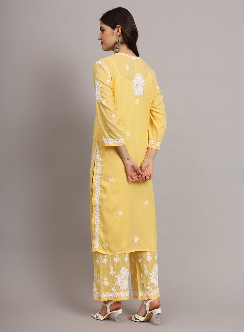 الايا مجموعة كورتا شيكانكاري مودال المطرزة يدويًا للنساء-AL4049KS  - Image 2