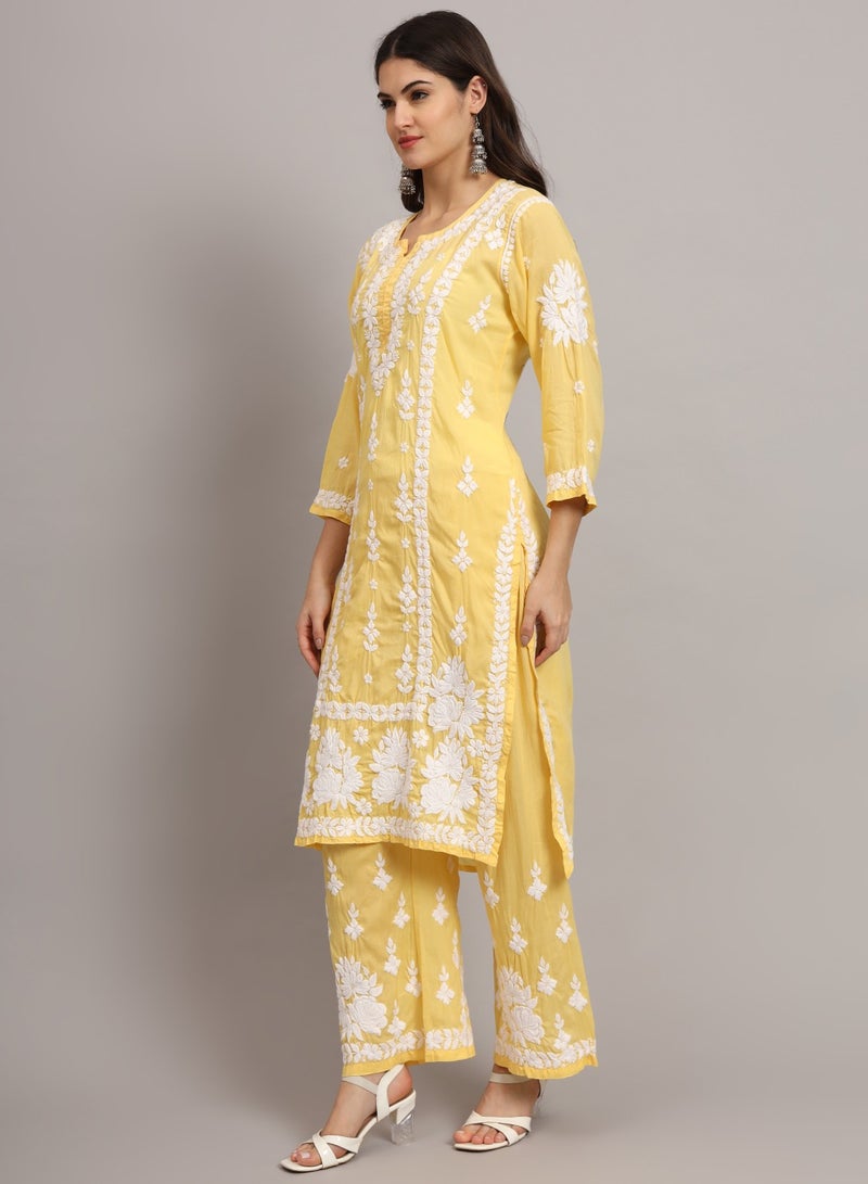 الايا مجموعة كورتا شيكانكاري مودال المطرزة يدويًا للنساء-AL4049KS  - Image 3