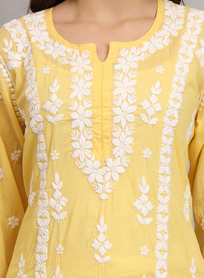 الايا مجموعة كورتا شيكانكاري مودال المطرزة يدويًا للنساء-AL4049KS  - Image 5