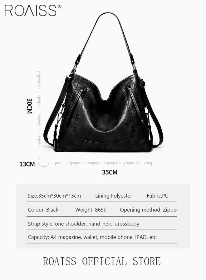 Large Crossbody Bags for Women – Adjustable Strap Hobo Tote Purse Set in Waterproof Vegan PU Leather, Stylish Daypack for Work Travel Daily Use - Image 5