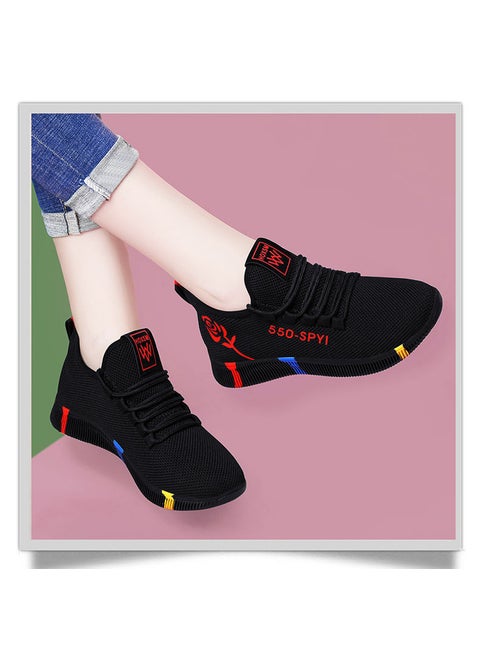2019 Summer Womens Mesh Sneakers Breathable Canvas ShoesUpgrade 550-Red Upgrade 550-Red