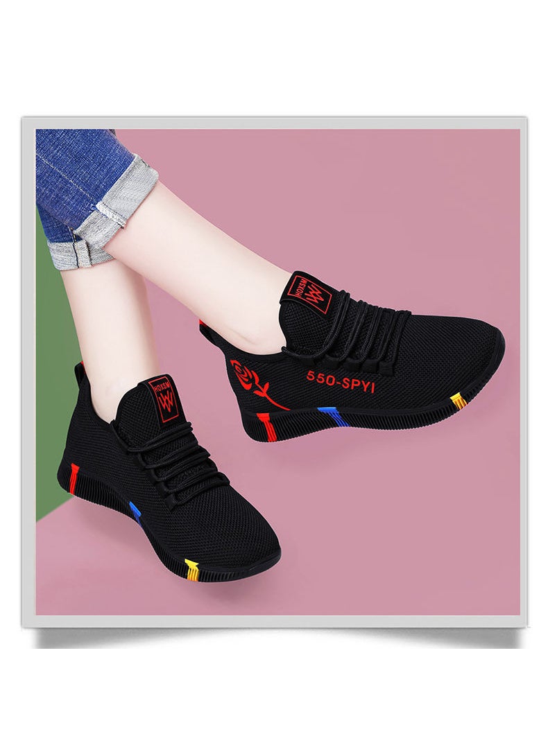 Generic 2019 Summer Womens Mesh Sneakers Breathable Canvas ShoesUpgrade 550-Red Upgrade 550-Red 