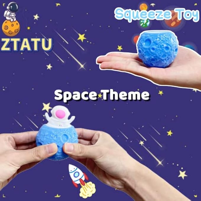 ZTATU Astronaut Squishy Stress Ball Planet Squeeze Pop up Toy (1-Pack) Astronaut Fidget Sensory Toys, Anxiety and Stress Relief for Autism, Kids and Adults, Stretchy Space Party Favors and Desk Decorations - Image 3