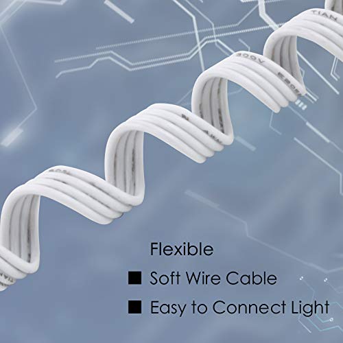 RGBZONE 10m/33ft 22AWG 4pin LED Light Strip Cable Cord, LED Electric Wire 22 Gauge, Conductor Extension Cable Line Cord for RGB LED Strip 5050 3528, PVC Plastic Flexible(White) - Image 5