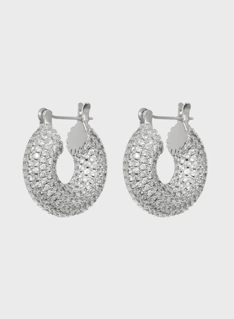 LUV AJ Pave Mini Cuff Earrings