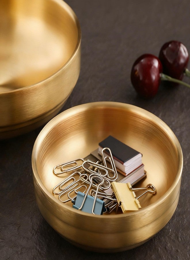 GXZNBC Paper Clip Holder, Paperclips Holders for Desk, Set of 2 Gold Bowl for Binder Bobby Pin Dispenser - Image 3