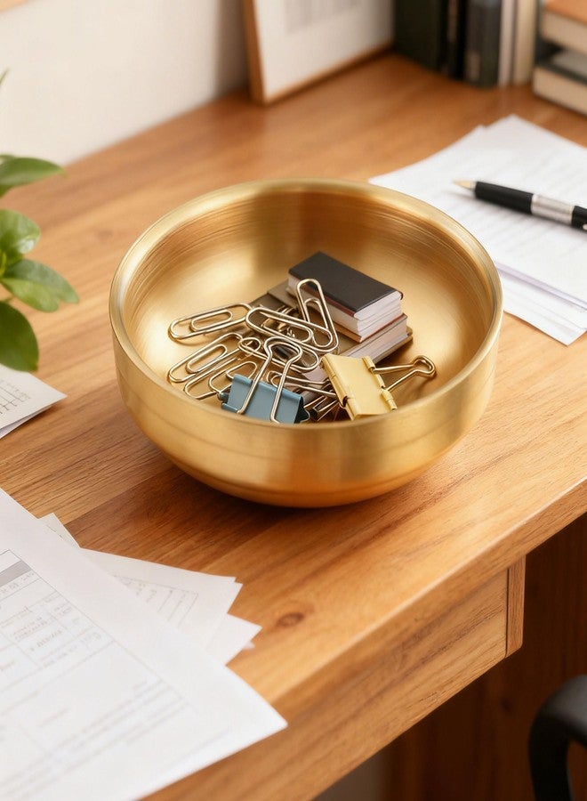GXZNBC Paper Clip Holder, Paperclips Holders for Desk, Set of 2 Gold Bowl for Binder Bobby Pin Dispenser - Image 5