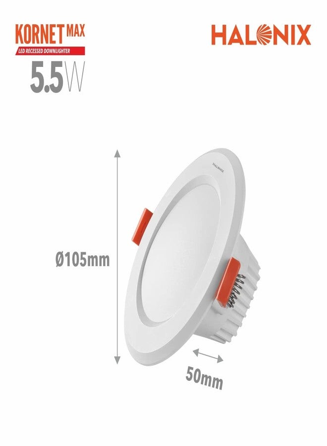 Halonix Kornet 5.5-Watt Junction box Warm White Led Downlighter| Cut out- 3 inch | Dia-4.3 inch | Surge Protection - Upto 4 KV (Pack of 10, Yellow) - Image 2