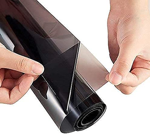 ERATO Anti UV Reflective Window Film Static Cling Window Glass Film Sun Control Film (50cm x 100inch, Light Black Window Film) - Image 1