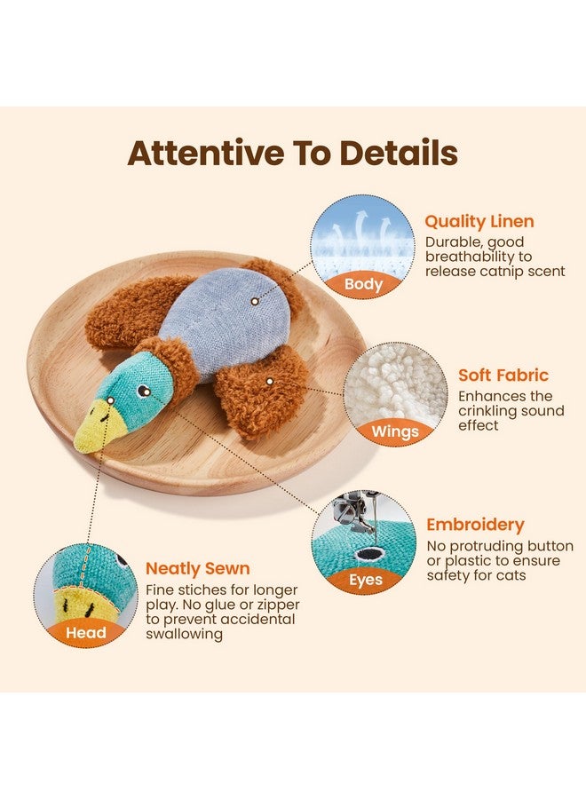 Potaroma Birds Cat Toys, 2 Pack Catnip Toys Soft Durable, Crinkle Sound Kicker Toys for Interactive Indoor Kitten Exercise 6.5 Inches for All Breeds - Image 5