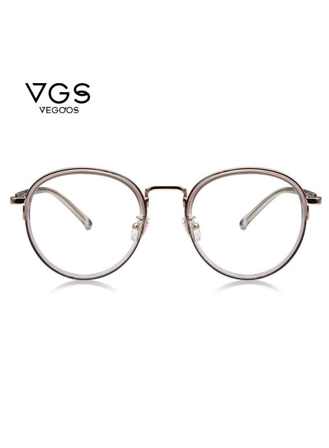 Vegoos Nearsighted Gl Frame For Men And Women, Retro Spliced Round Frame Non-prescription Gl Can Be Fitted With Myopia Lenses - Image 4