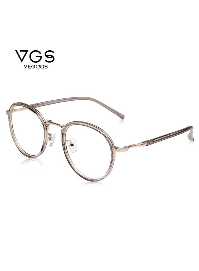 Vegoos Nearsighted Gl Frame For Men And Women, Retro Spliced Round Frame Non-prescription Gl Can Be Fitted With Myopia Lenses - Image 5