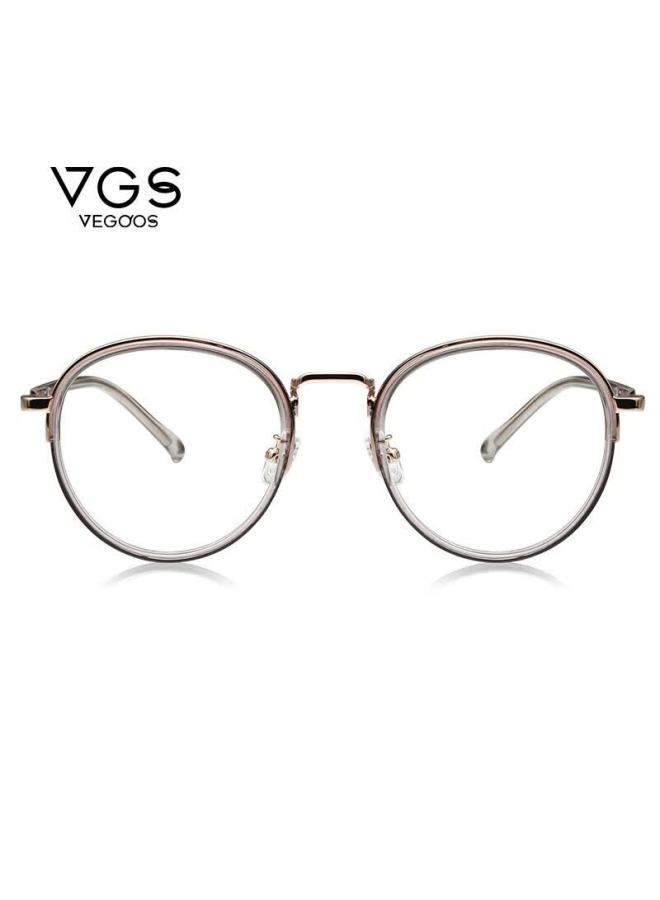 Vegoos Nearsighted Gl Frame For Men And Women, Retro Spliced Round Frame Non-prescription Gl Can Be Fitted With Myopia Lenses - Image 1
