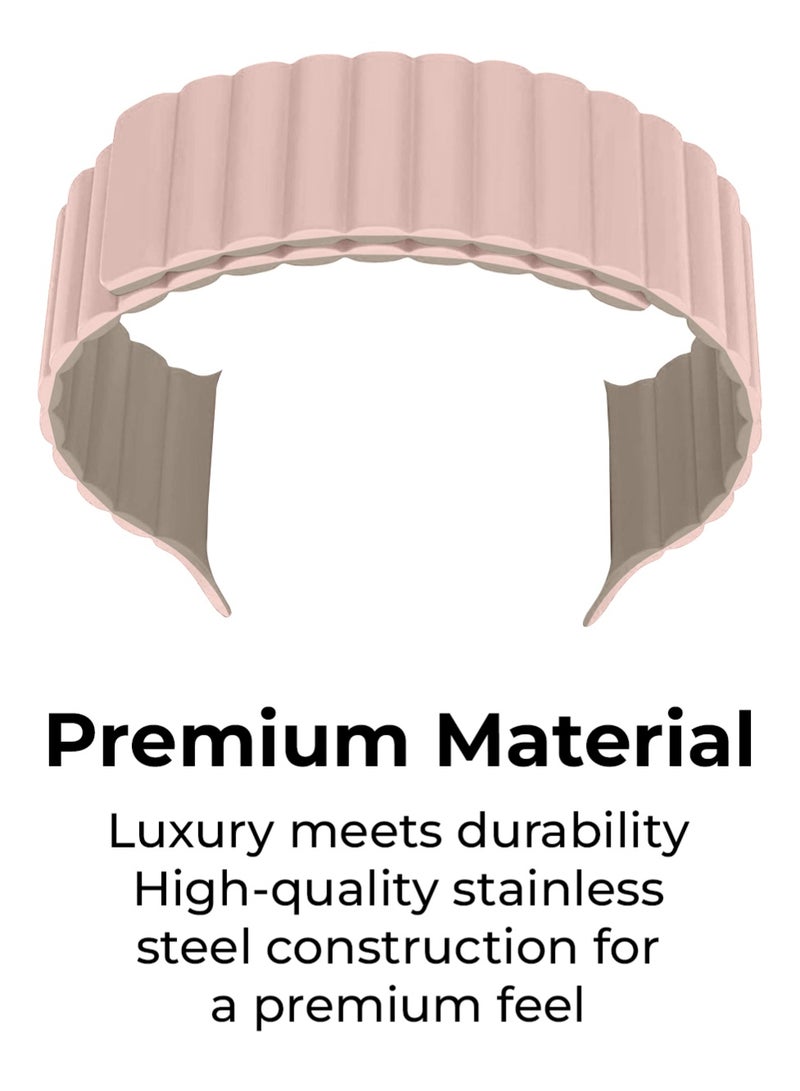 جلاسولوجي Smart Watch Band Magnetic Silicone 42 mm Pink – Compatible with apple watch 38mm/40mm/41mm/42mm (Series 1–10) Stylish, Durable, and Secure Replacement Strap - Image 5