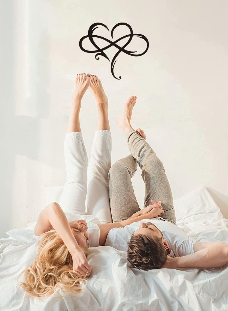 Y&D Wall Decor, Unique Infinity Heart Metal Decor Love Sign Plaque Steel Art Geometric Bedroom Ornaments Cut Out for Home Wedding Presents Gifts(Black, 29 x 34cm) - Image 5