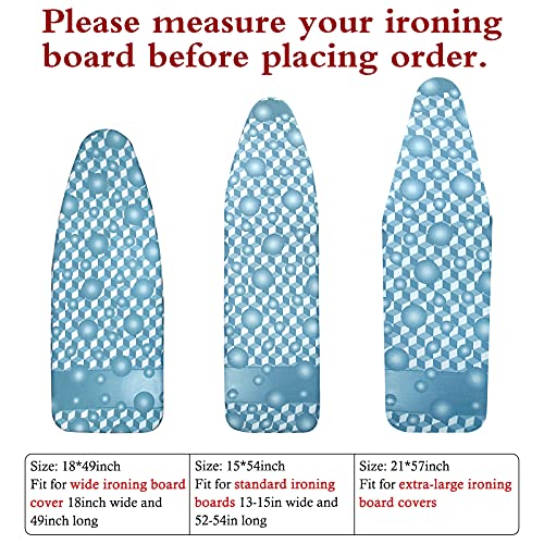 Dalykate Ironing Board Cover and Pad, 15x54 Standard Size Thick Iron Padding, Scorch & Stain Resistant Ironing board cover, Heavy Duty Iron Board Padded with Adjustable Fasteners Elastic Edge, Berry Blue - Image 2