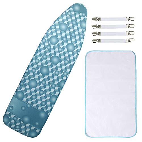 Dalykate Ironing Board Cover and Pad, 15x54 Standard Size Thick Iron Padding, Scorch & Stain Resistant Ironing board cover, Heavy Duty Iron Board Padded with Adjustable Fasteners Elastic Edge, Berry Blue - Image 1