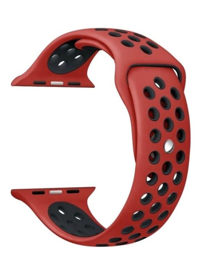 BGM Replacement Wrist Strap For Apple Watch Series 6/SE/5/4 40mm And 3/2/1 38mm Red/Black - Image 2