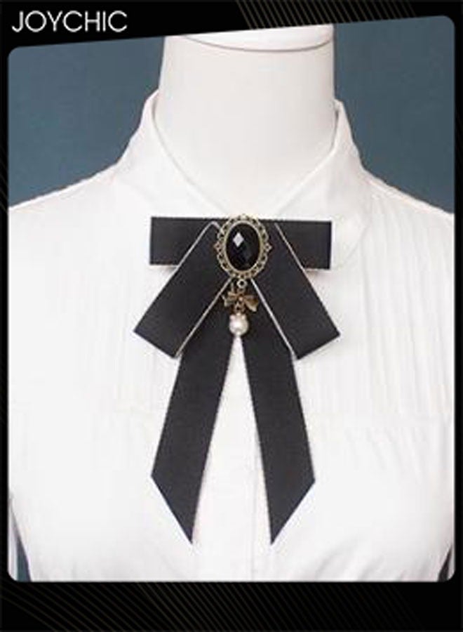 Joychic رباط عنق للنساء، رباط مسبق الربط قابل للتعديل مع زينة من الأحجار الكريمة، رباطات للبنات لقمصان ذات ياقة فستان - Image 2