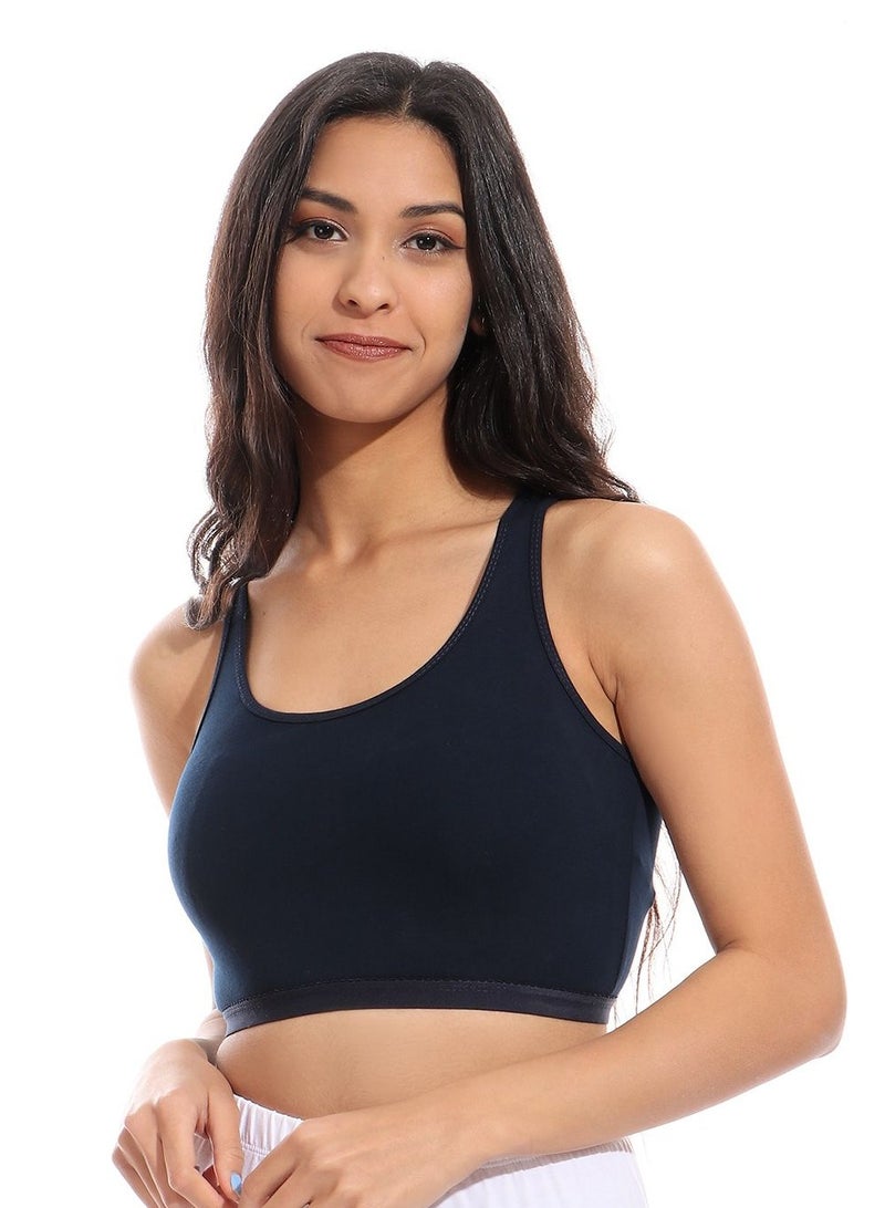 Mesery Mesery Full Coverage Non-wired Cross Back Sportive Bra For Women - Navy  - Image 1