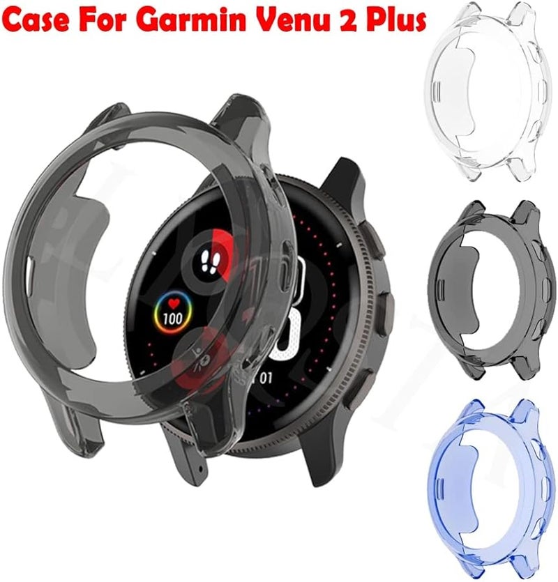 Blue TPU Protective Cover For Garmin Venu 2 Plus Watch Full Coverage Case - Image 1