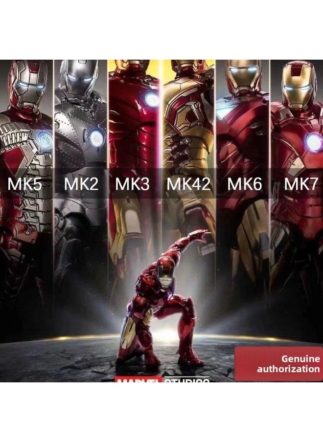 Zhongdong Iron Man Hand-made MK85 Marvel 3 Avengers 2 Mark 50 Luminous Action Figure Model Toy-Color:4inch Base Version Mk2 1921-02