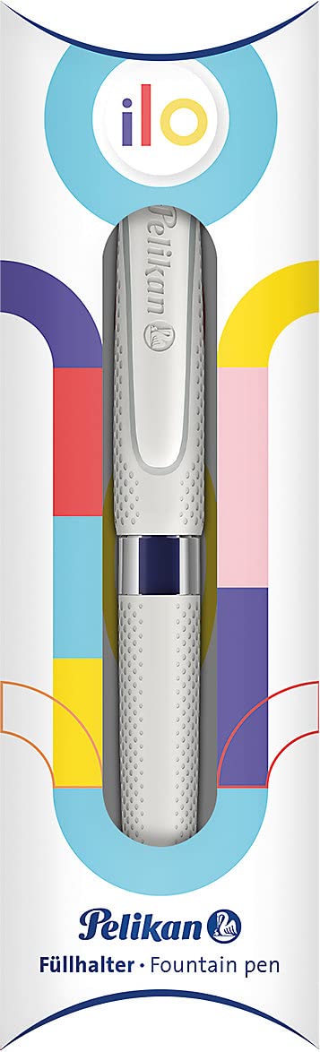 Pelikan ILO Fountain Pen for Right-Handed and Left-Handed Users, White, Cartridge Fountain Pen with Extra Light Weight, Nib F - Image 4