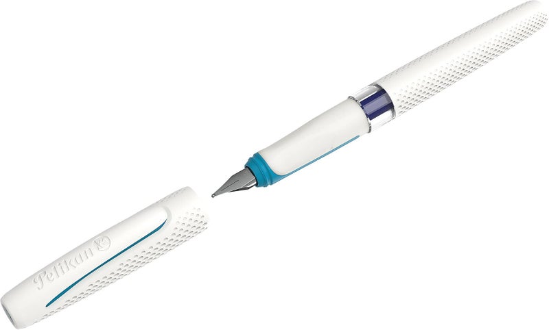 Pelikan ILO Fountain Pen for Right-Handed and Left-Handed Users, White, Cartridge Fountain Pen with Extra Light Weight, Nib F - Image 2