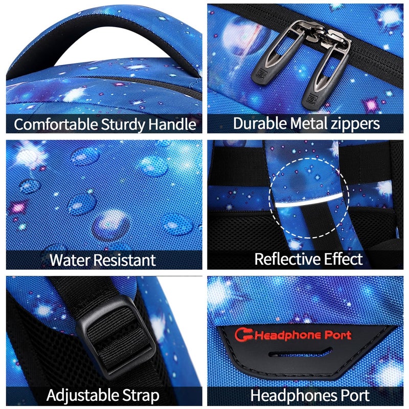 Volher Laptop Backpack,Business Travel Anti Theft Slim Durable Laptops Backpack with USB Charging Port,Water Resistant College Computer Bag for Women & Men Fits 15.6 Inch Laptop and Notebook-Dreamy Blue - Image 4