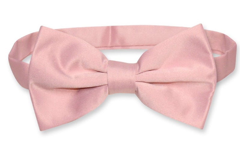 Vesuvio Napoli Men's Dress Vest & Bowtie Solid Dusty Pink Color Bow Tie Set Large, L (Chest 42) - Image 3