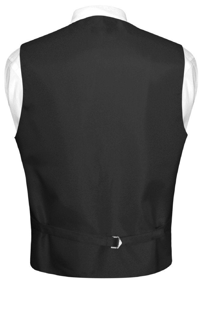 Vesuvio Napoli Men's Dress Vest & Bowtie Solid Dusty Pink Color Bow Tie Set Large, L (Chest 42) - Image 2
