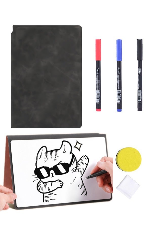 Generic Dry Erase White Board, Reusable Dry Erase Pad With 3 Erasable Pens, Erasers, And Wipes, Easy To Use And Clean  - Image 1