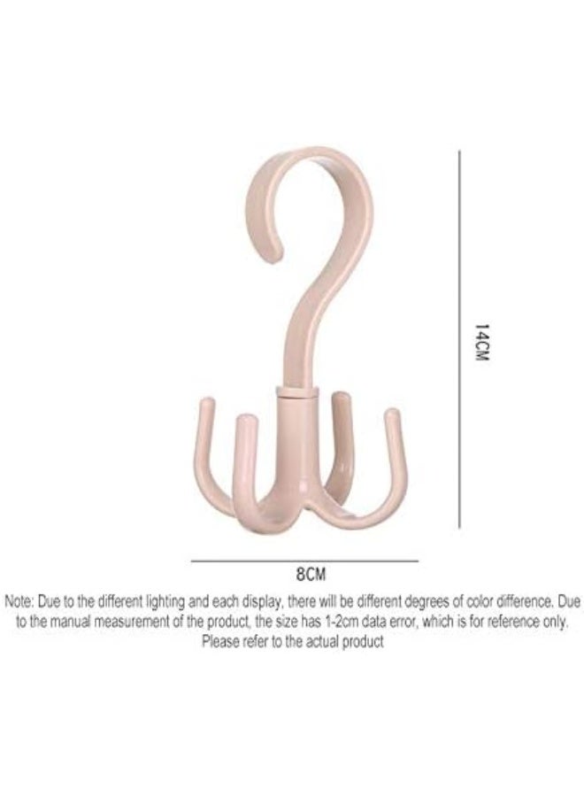 SBSNH. Creative Rotating Four-claw Hook Multifunctional Wardrobe Bag Storage Hook Nail-free Plastic Tie Hanger - Image 2