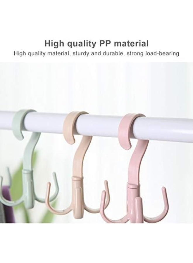 SBSNH. Creative Rotating Four-claw Hook Multifunctional Wardrobe Bag Storage Hook Nail-free Plastic Tie Hanger - Image 5