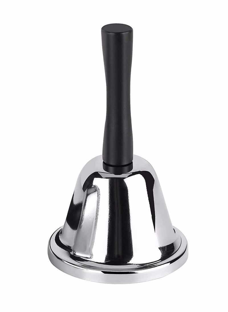 Excefore Loud Hand Bell, Silver Steel Hand Bells for Adults, Dinner Bells for Inside Classroom Bell, for Food Line, Alarm, Jingles, Ringing  - Image 1