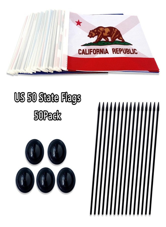 TSMD US 50 State Desk Flags Set Small Mini Office Table Stick Flag with Stand Base for Classroom Decorations,5x8 Inch - Image 3