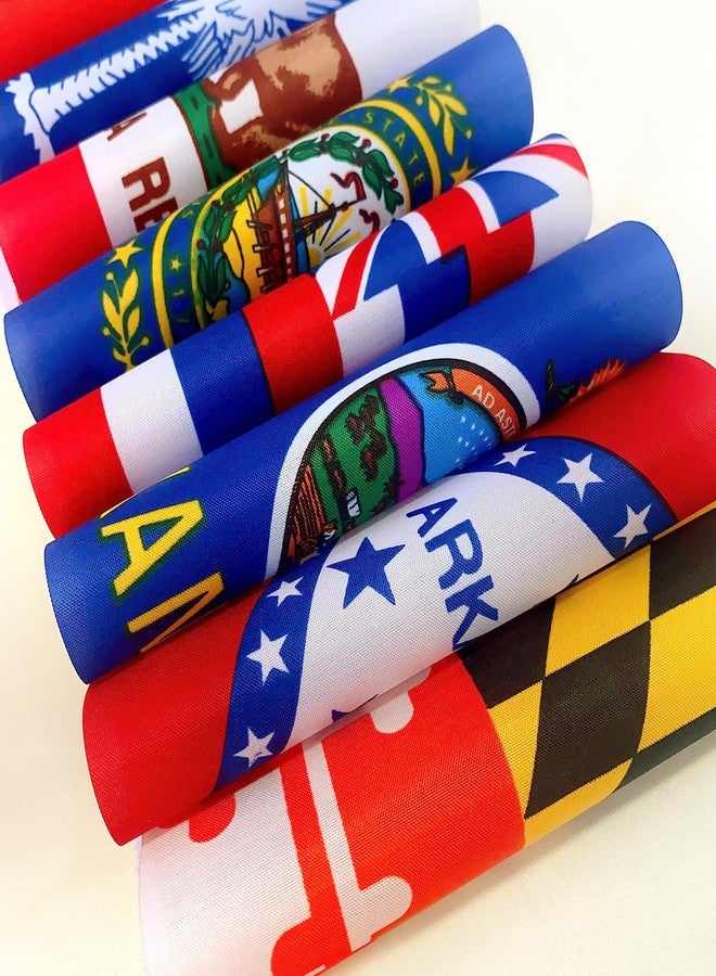 TSMD US 50 State Desk Flags Set Small Mini Office Table Stick Flag with Stand Base for Classroom Decorations,5x8 Inch - Image 5