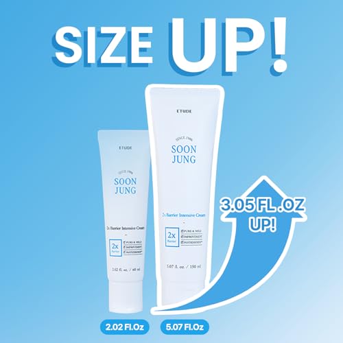 ETUDE SoonJung 2x Intensive Cream Best Trio Set for Barrier Repair | 2x Barrier Cream 2.02 Fl Oz + pH 5.5 Relief Toner 0.85 Fl Oz + Foam Cleanser 0.68 Fl Oz, Korean Skin Care - Image 3