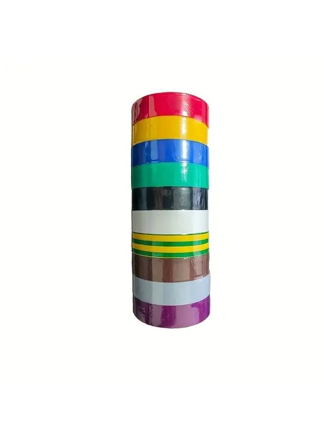 10 Pcs Multicolor Insulated Waterproof Electrical Tape Heavy Duty Wire Wrapping Sealing - Image 1