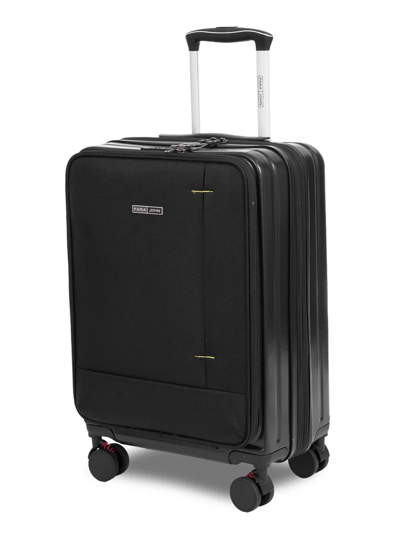 PARAJOHN Parajohn 20-Inch Cabin Luggage Trolley Bag, ABS Hard Case with Front-Opening Soft Material, 8 Spinner Wheels, Combination Lock