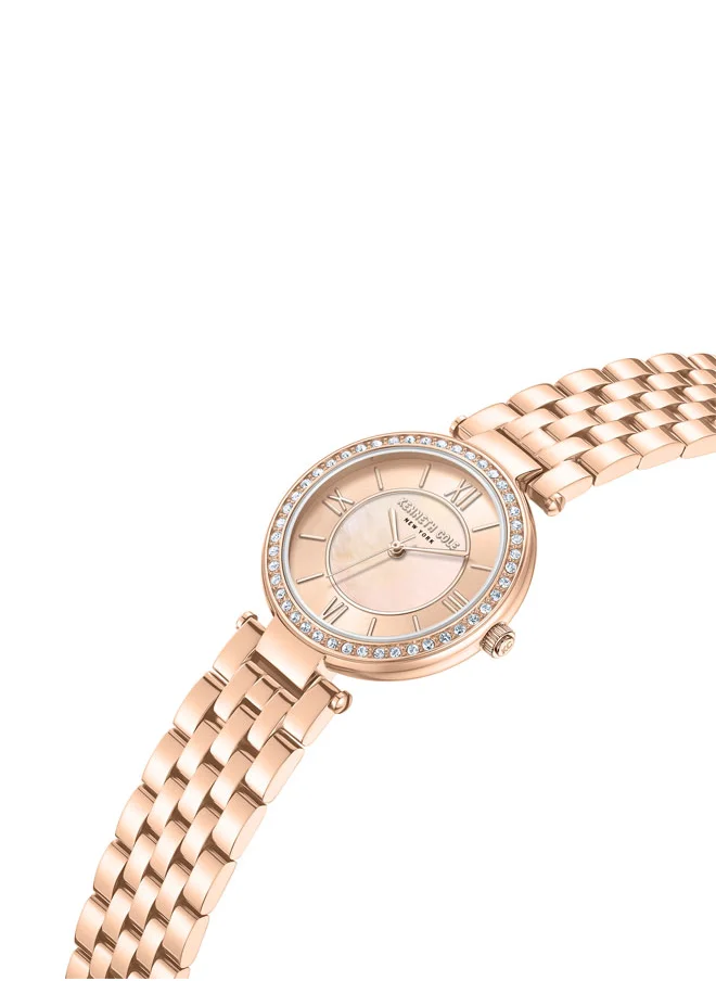 كينيث كول نيو يورك Kenneth Cole New York 32mm Analog Women's Watch with Rose Gold Dial & Rose Gold Stainless Steel Bracelet