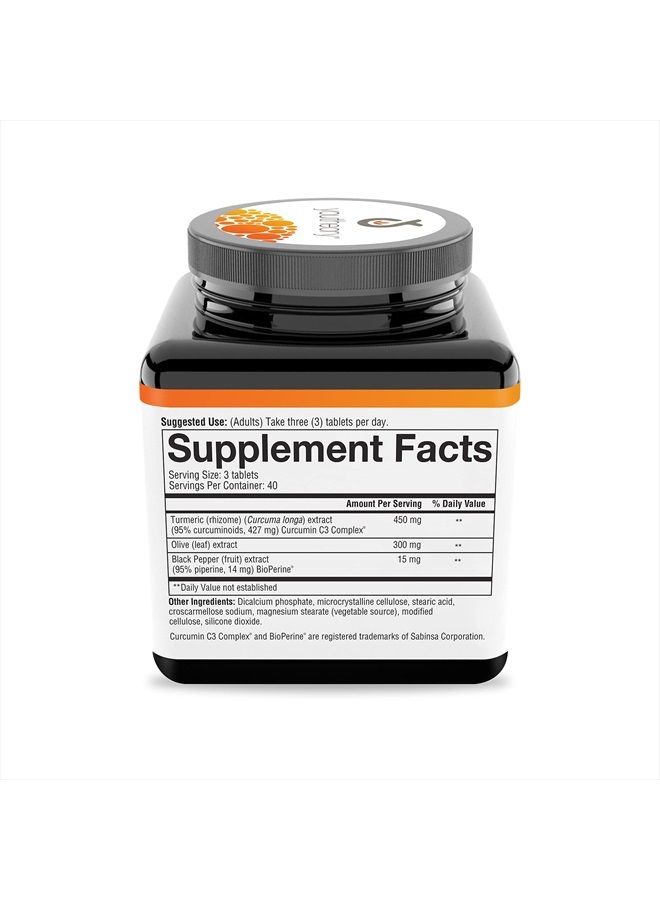 youtheory Turmeric Curcumin Supplement with Black Pepper BioPerine, Powerful Antioxidant Properties for Joint & Healthy Inflammation Support, 120 Tablets - Image 4