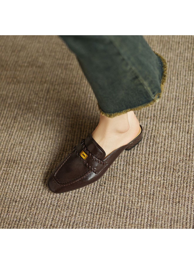 AME Vintage Elegance Mules 2025 New Collection Woven Design Sandals For Women - Stylish Outdoor & Commute-friendly - Image 3