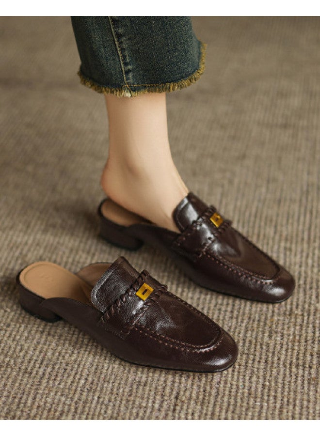 AME Vintage Elegance Mules 2025 New Collection Woven Design Sandals For Women - Stylish Outdoor & Commute-friendly - Image 1