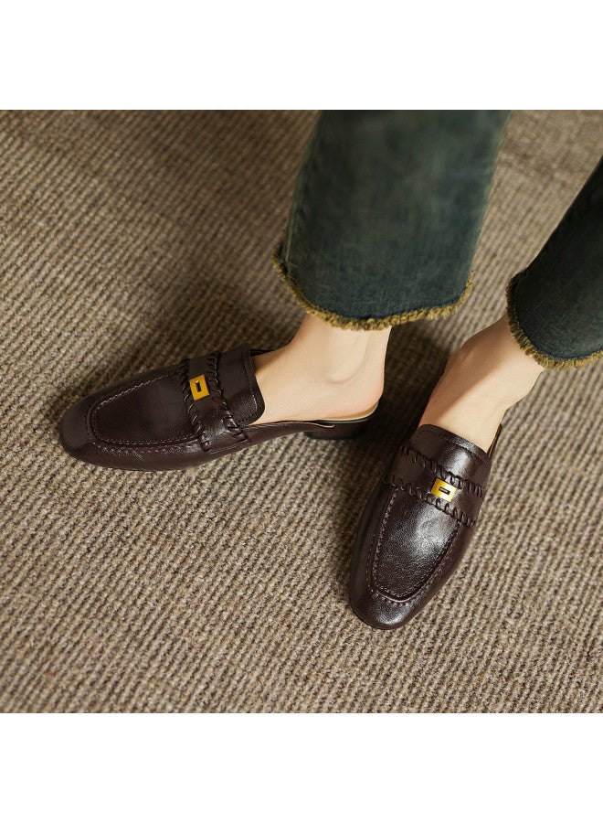 AME Vintage Elegance Mules 2025 New Collection Woven Design Sandals For Women - Stylish Outdoor & Commute-friendly - Image 5