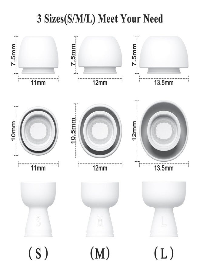 Meliya 3-Pairs Replacement Ear Tips for AirPods Pro 2nd/1st Generation with Noise Reduction Hole, Non-Slip Soft Silicone Earbuds for AirPods Pro 2 /1st with Portable Storage Box (S/M/L) - Image 3