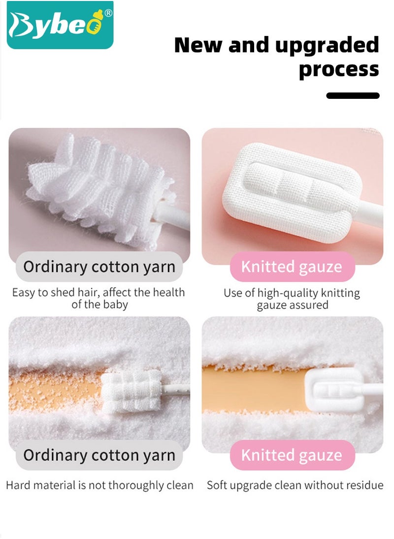 Bybeo 30Pcs Baby Tongue Cleaner, Baby Oral Cleaner, Infant Toothbrush, Baby Toothbrush, Newborn Baby Mouth Cleaner, Disposable Gum Cleaner Stick Dental Care for 0-24 Month Baby  - Image 4