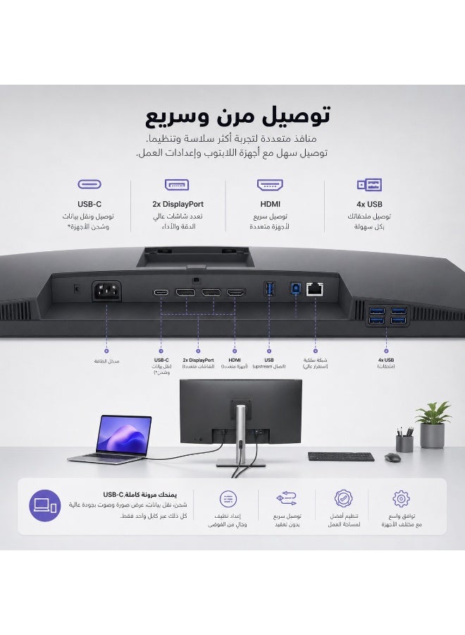 24 Inch Full HD IPS Monitor, 1920×1080 Resolution, 60Hz Refresh Rate, USB-C, HDMI, Dual DisplayPort, 4 USB Ports, Adjustable Ergonomic Stand, 99% sRGB, ComfortView Plus Eye Care with Free Keyboard, Mouse & Cables - Image 4
