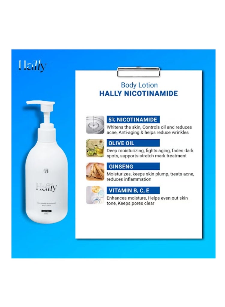 Hally Body Milk 250ml Nicotinamide Moisturizing Body Lotion Skin Whitening Nourishing Hydrating For Dry Skin Women and Men - Image 2